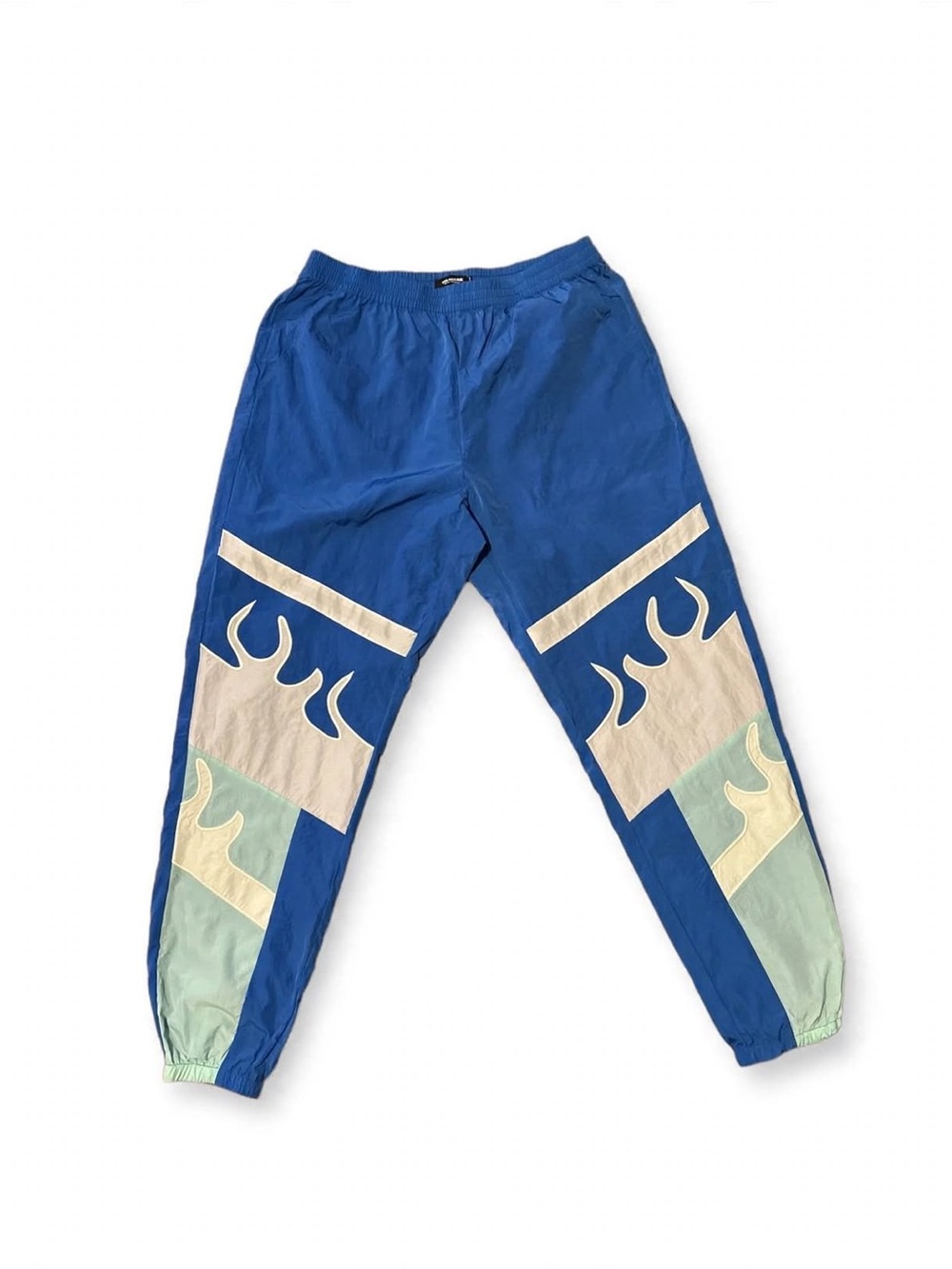 Pink Dolphin Flame Track Pants Mens XL Blue White Mint NWOT Wave Sport
